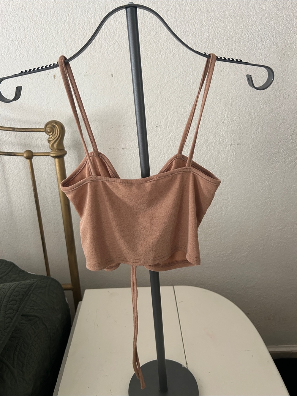 SHEIN Ruched Crop Camisole and Lightweight Cardigan Set - Brown - Picture 3 of 7